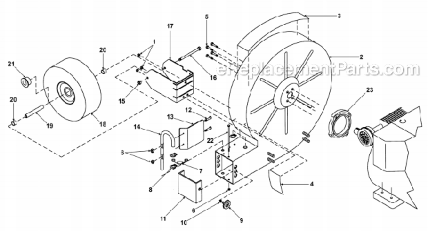 Housing_Assembly Diagram and Parts List for LB1401-00-01  Little Wonder Leaf Blower / Vacuum